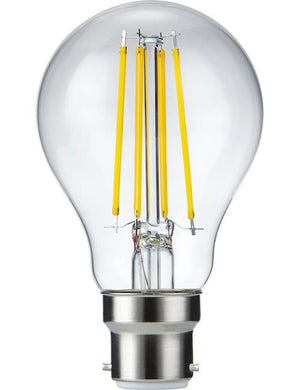 SPL LED Ba22d Filament GLS A60x105mm 230V 806Lm 8W 2700K 827 360° AC Clear Dimmable 2700K Dimmable - L226080827