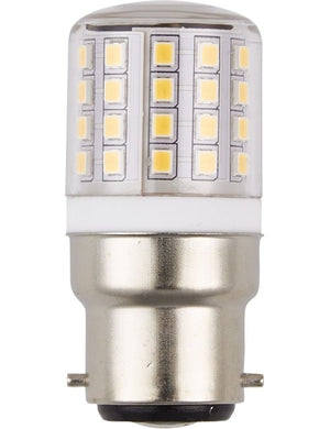 SPL LED Ba22d Tube T27x58mm 100-240V 390Lm 3W 3000K 830 360° AC/DC Clear Non-Dimmable 3000K Non-Dimmable