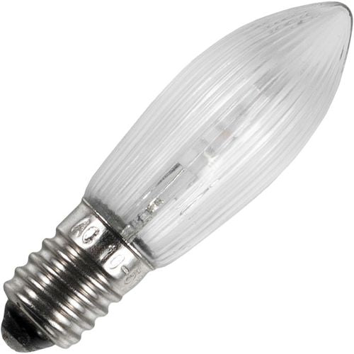 Schiefer LED E10 Candle C13x44mm 10-55V 6Lm 2200K Clear Ribbed 2200K Non-Dimmable - L654410559