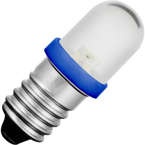 Schiefer E10 Single Led T85x28mm 12V 20mA AC/DC Water Clear Blue 20000 ...