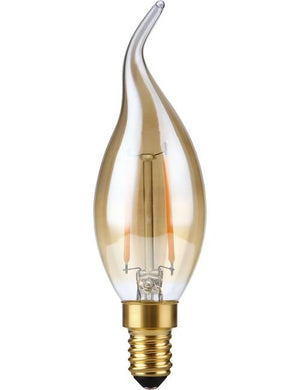SPL LED E14 Filament Tip Candle C35x120mm 230V 140Lm 2W 2200K 922 360° AC Gold Dimmable 2200K Dimmable - LX023859515