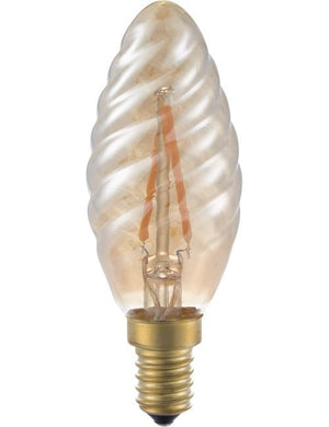 SPL LED E14 Filament Twisted Candle C35x100mm 230V 140Lm 2W 2500K 825 360° AC Gold Dimmable 2500K Dimmable - L149216005