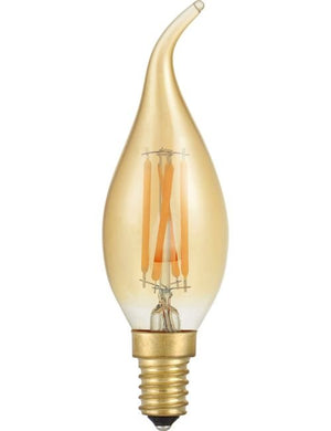 SPL LED E14 Filament Tip Candle C35x120mm 230V 360Lm 4W 2500K 825 360° AC Gold Dimmable 2500K Dimmable - L149332005