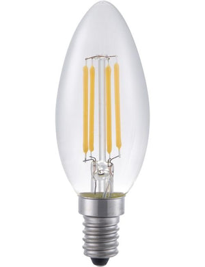 SPL LED E14 Filament Candle C35x97mm 230V 320Lm 4W 2200K 822 360° AC Clear Dimmable 2200K Dimmable - LX149124922