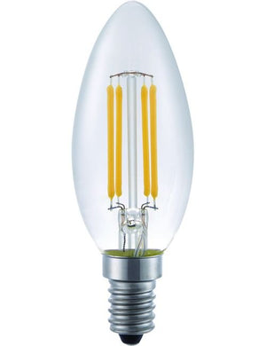SPL LED E14 Filament Candle C35x100mm 230V 280Lm 4W 2200K 922 360° AC Clear Dimmable 2200K Dimmable - LX023840309
