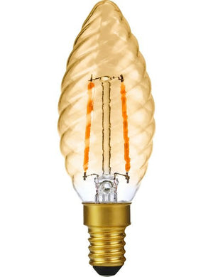 SPL LED E14 Filament Twisted Candle C35x100mm 230V 140Lm 2W 2000K 920 360° AC Gold Dimmable 2000K Dimmable - LX023811505