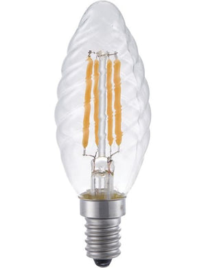 SPL LED E14 Filament Twisted Candle C35x100mm 230V 250Lm 4W 2200K 922 360° AC Clear Dimmable 2200K Dimmable - LX023810309