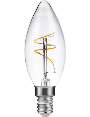 SPL LED E14 Slim Flexible Filament Candle C35x98mm 230V 150Lm 15W 2200K 922 360° AC Clear non Dimmable 2200K Non-Dimmable - LS149115022