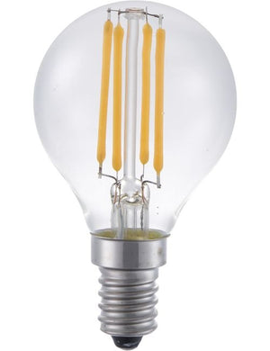 SPL LED E14 Filament Ball G45x75mm 24V 270Lm 4W-AC 3W-DC 2200K 922 360° AC/DC Clear Non-Dimmable 2200K Non-Dimmable - LX142404922