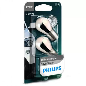Philips 12496SVB2  21W SilverVision PY21W (581) Indicator Bulbs