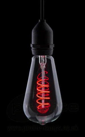 Funky Filament ST64 LED 240v 4w Ba222d/BC Red Dimmable