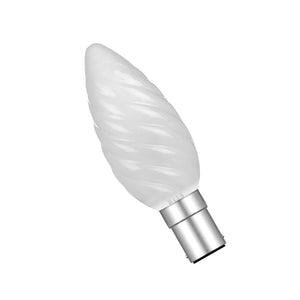 Candle 40w Ba15d/SBC 240v Frosted Twisted Decorative Light Bulb - 100mm