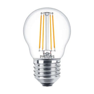 Philips CLA LEDLuster ND 4-40W P45 E27 827 CL - Classic LEDluster E27 Ball Filament Clear 4W 470lm - 827 Extra Warm White | Replaces 40W