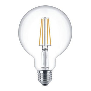 Philips CLA LEDBulb ND 7-60W E27 WW G93 CL - Classic LEDglobe E27 Filament Clear 95mm 7W 806lm - 827 Extra Warm White | Replaces 40W