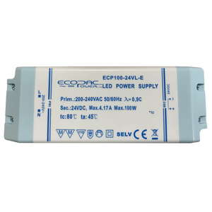 ECP100-ES - Ecopac ECP100E Series LED Driver 100W 12V – 24V LED Driver Easy Control Gear - Easy Control Gear