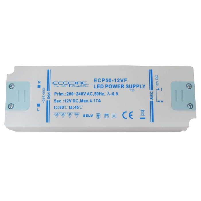 ECP50-12VF - Ecopac Constant Voltage LED Driver ECP50-12VF 50W 12V
