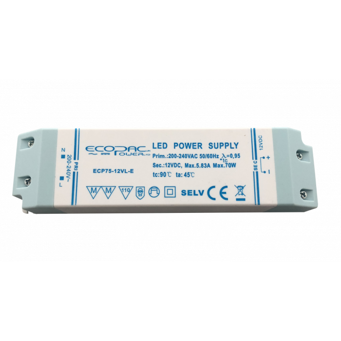 ECP75-24VL-E - Ecopac ECP75-24VL-E Constant Voltage LED Driver 75W 24V