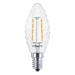 Philips CLA LEDCandle ND 2-25W ST35 E14 827 CL - Classic LEDcandle E14 Twisted Candle Filament Clear 2.5W 250lm - 827 Extra Warm White | Replaces 25W