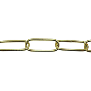 05073 - Ceiling Chain Large Flat Side Brassed 40x16mm, mtr (Safe Load 6kg) - Lampfix - Sparks Warehouse