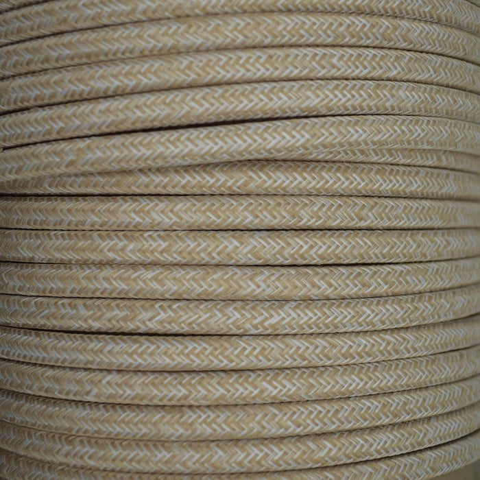 01031 Round Braided Flex 3 core 0.75mm Linen, mtr