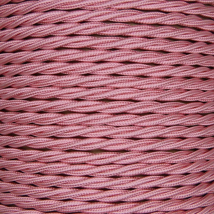 01785 - T-T Braided Flex 3 core 0.5mm Baby Pink Cable Sold by the metre