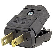 05856 - Plug USA 2 Pin Polarised UL Rated, Screw Terminal, Black