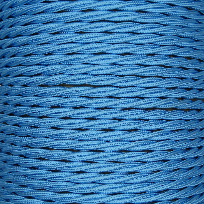 01783 - T-T Braided Flex 3 core 0.5mm Light Blue Cable Sold by the metre