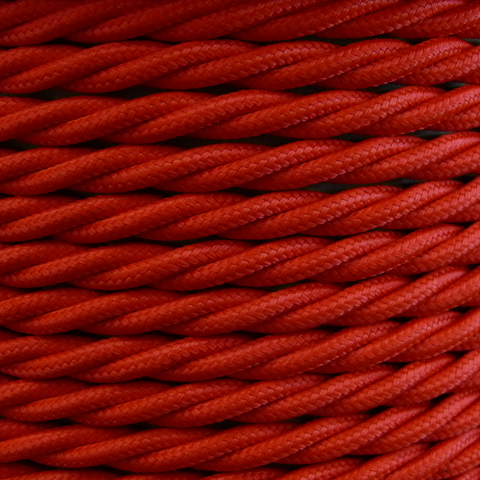 01781 - T-T Braided Flex 3 core 0.75mm Poppy Red - Sold by the metre