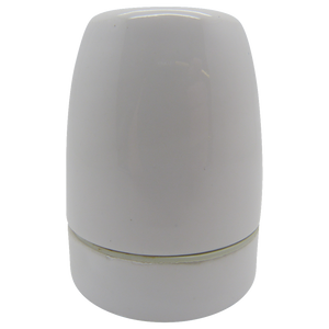05723 ES Gloss White Porcelain Lampholder 10mm - ES / Edison Screw / E27, Porcelain, 10mm Thread Entry - Lampfix - Sparks Warehouse