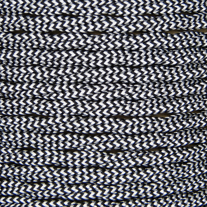 01791 - T-T Braided Flex 3 core 0.5mm Black/White Zig Zag Sold by the metre