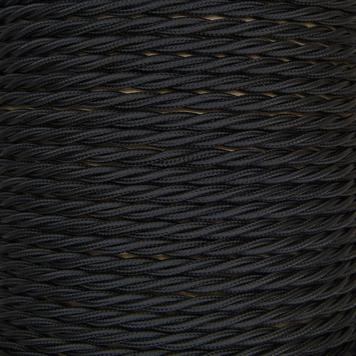 01780 - T-T Braided Flex 3 core 0.75mm Black Sold by the metre