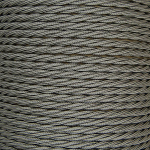 01790 T-T Braided Flex 3 core 0.5mm Elephant Grey, mtr - Lampfix - Sparks Warehouse