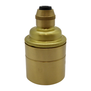 06581 Lampholder ES Brushed Brass Smooth Skirt with Cordgrip Lampfix - Sparks Warehouse