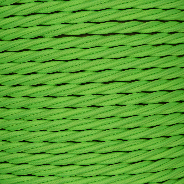 01784 - T-T Braided Flex 3 core 0.5mm Lime Green Cable Sold by the metre