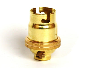 05138 - BC Lampholder ½" Unswitched Brass Smooth Skirt - Lampfix - Sparks Warehouse