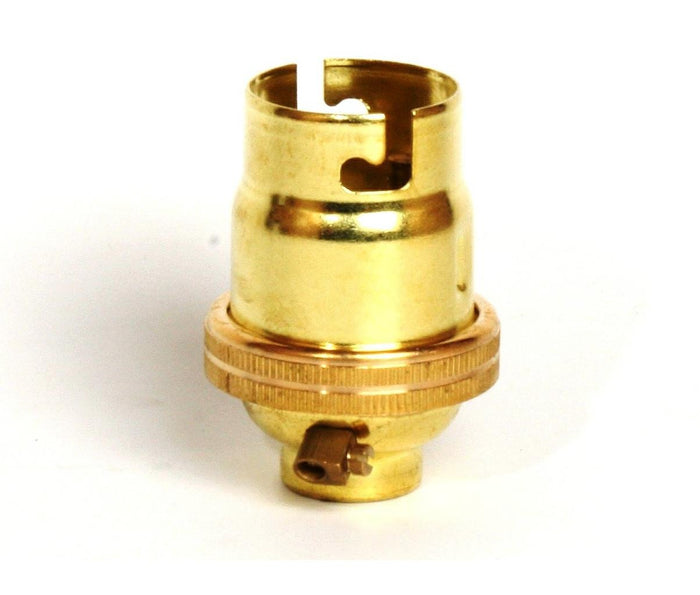 05138 - BC Lampholder ½" Unswitched Brass Smooth Skirt
