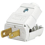 05857 - Plug USA 2 Pin Polarised UL Rated, Screw Terminal, White