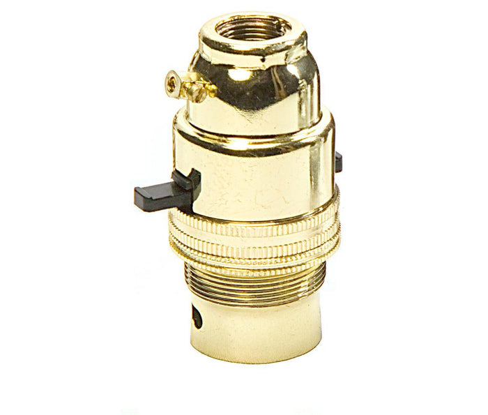 05144 Ecofix BC Lampholder ½" Switched Brass External Earth