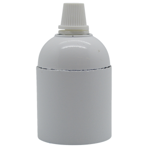 05888 Lampholder Cordgrip ES Smooth Skirt White - ES / Edison Screw / E27, White Plastic, Cordgrip - Lampfix - Sparks Warehouse