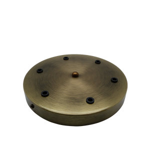 05637 Ceiling Rose Antique Brass (Brushed) 200mm Ø 6-hole - Lampfix - Sparks Warehouse