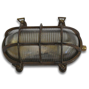 Lampfix 09009 Solid Antique Brass Bulkhead Standard 120mm x 225mm Bulkhead Lampfix - Sparks Warehouse