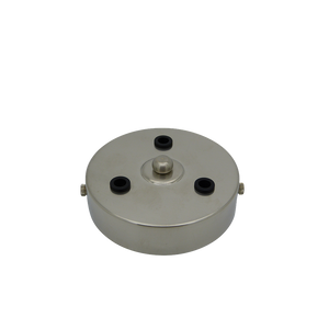 06745 Metalbrite Ceiling Rose Brushed Nickel 100mm Ø 3-hole - Lampfix - Sparks Warehouse