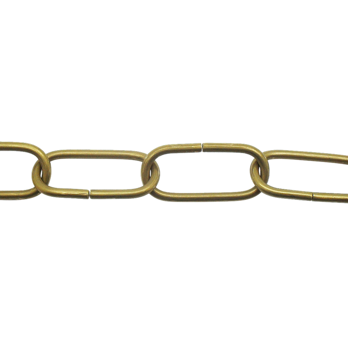 05438 - Ceiling Chain Large Flat Side Solid Brass 39x18mm, mtr