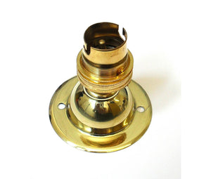 05419 - Battenholder BC Brass Domed 65mm Ø - Lampfix - sparks-warehouse