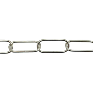 05074 - Ceiling Chain Large Flat Side Nickel 40x16mm, mtr (Safe Load 6kg) - Lampfix - Sparks Warehouse