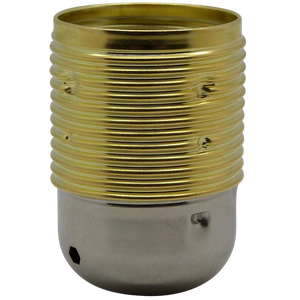 06135 Lampholder 10mm ES Brassed & Nickel Threaded Skirt - Lampfix - Sparks Warehouse