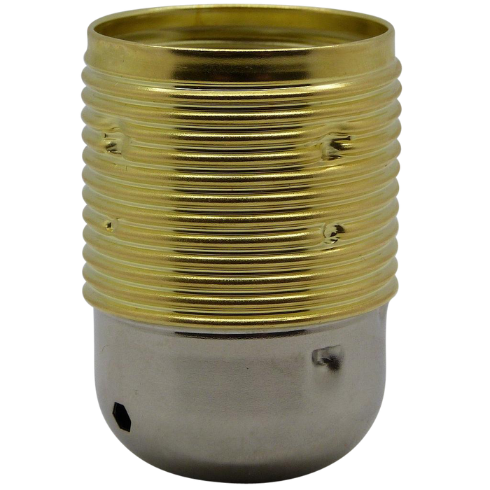 06135 Lampholder 10mm ES Brassed & Nickel Threaded Skirt