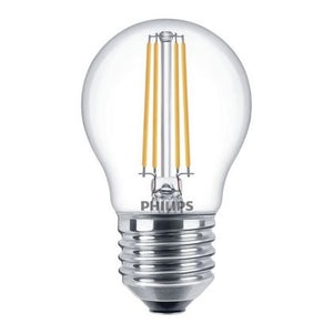 Philips CLA LEDLuster D 5-40W P45 E27 827 CL - Classic LED E27 Ball Filament Clear 5W 470lm - 827 Extra Warm White | Dimmable - Replaces 40W