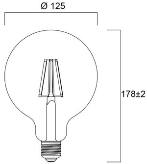 TOLEDO RT G120 V5 CL 1521LM 827 E27 SL LED Bulbs Sylvania - The Lamp Company
