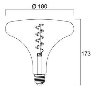 TOLEDO LIFESTYLE T180 BLK DIM 150LM E27 SL LED Light Bulbs Sylvania - The Lamp Company
